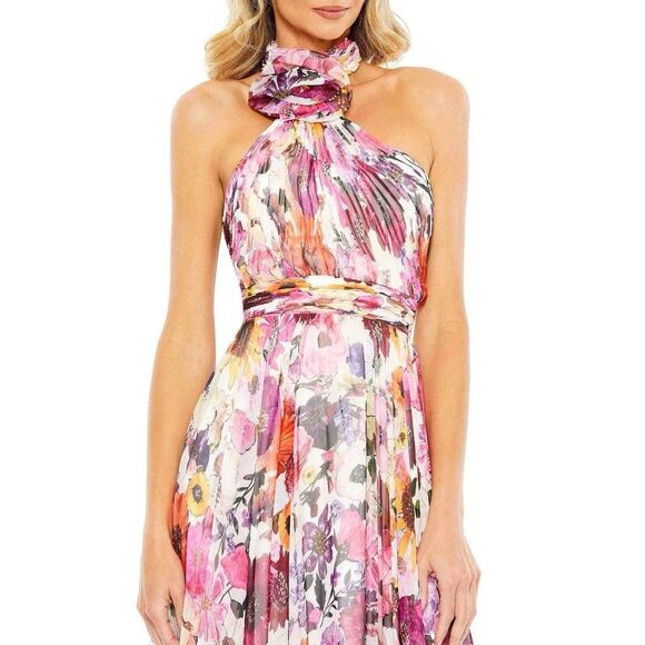 Mac Duggal Floral Maxi Dress - Pink and Purple - Picture 3 of 10